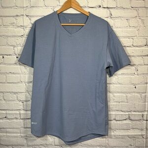 BYLT Drop Cut Lux SS Shirt Mens Size XL Blue V Neck Performance Athleisure